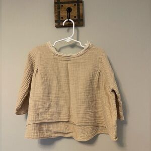 Tambere Muslin Tan Cropped Boxy Tunic 2t